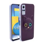 Sonty Vivo Y53S Purple Faux Leather Shock Proof Mobile Back Cover