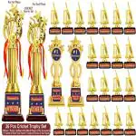 Aark India 26 Pcs Cricket trophies full Set for 1st and 2nd Place+Man of the Match+Player Of The Tournament+ 22 trophies for winner and runner up team players) Award (PC002005)