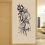 Asmi Collections 100 cm God Shiva Bhole Baba Wall Sticker Self Adhesive Sticker (Pack of 1) | Wall Sticker | waterproof wall sticker
