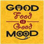 Asmi Collections 40 cm Good Food is Good Mood Self Adhesive Wall Poster Self Adhesive Sticker (Pack of 1) | Wall Sticker | waterproof wall sticker