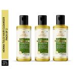 Khadi Organique Natural Henna Tulsi Hair Cleanser for Control Hair Dandruf | Khadi Shampoo for Women & Men | Pack of 3