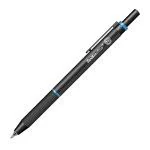 Scrikss Twist 0.5mm Mechanical Pencil with Lead, Matte Black Plated Aluminium Body, Interchangeable Mini Eraser, Push Mechanism, Retractile Function - Blue