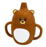Adore Skippy Character Hood Silicone Spout Sipper with Handle- Brown Teddy