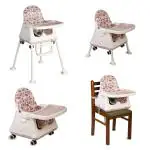 Luvlap Pink 4In1 High Chair Feeding Booster Seat With Wheels