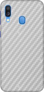 SRG INFOTECH Samsung Galaxy A40 Mobile Skin (Silver Carbon Fibre)