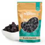 Nutri Organics Dry Fruits Premium Black Raisins/Kismis with Seeds 1 kg