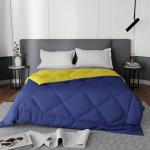 stoa paris Solid Double Comforter for AC Room (Microfiber, Blue - Yellow)