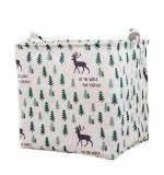 House of Quirk Square Storage Baskets Waterproof Canvas 100 Litre (Pine Deer)