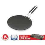 RBGIIT Hard Anozied Roti Paratha Phulka Tawa, 27.5 cm Diameter with Riveted Sturdy Handle - 5.25 mm Thickness, RC-96