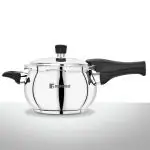 Bergner Pura Stainless Steel Pressure Cooker with Inner Lid, 2 Liters, Triply Bottom, Induction Base, 5 Year Warranty, Silver