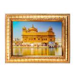 Hawai Feng Shui Vastu Remedies Wooden Framed Golden Temple Photo for Home Office Business Place SFDI216GLDFRM