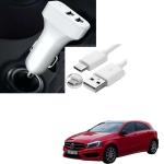 Kozdiko 5.1 Amp 2 USB Fast Car Charger with C-Type Cable for Mercedes Benz A-Class