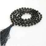 Vridaann Kanthimala Men and Women Glass Plated Crystal Black agate Necklace