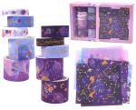 Toyshine Cute Washi Tape Set 10 Tape Rolls, 10 Stickers, Decorative Masking Tapes - Space Blue
