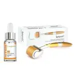 LEEPOSH Derma Roller Micro Niddle Roller System Serum Treating Acne Scars Hair Loss Wrinkles Sensitive Skin Whitening Hyaluronic Acid, Vitamin C 120 Ml