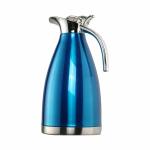 PRIME PICK Travel Kettle 2L Thermal Carafe Double-Walled Thermos Flask Insulated Glass Flask Drinks Dispenser Kettle Juice Jar Hot Jugs Travel Coffee Juice Milk Tea Beverages (Blue)