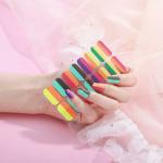 Secret Lives Semi Cured Nail Wraps Sticker Set Green Orange Blue Black Pink Lemon Salon Quality Manicures Works with Any UV Lamp, Includes 3 Nail File, 3 Prep Pad and 3 Cuticle Stick