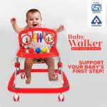 Dash Classic Baby Walker with Rattles and Hanging Toys (Red)