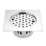 Ruhe Air Square Flat Cut Floor Drain | 304-Grade Stainless Steel Floor Drain Jali | 6 x 6 inches | Floor Drainer with Cockroach Trap/Jali and Lock