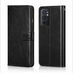 Clickaway Leather Finish Flip Cover for Oneplus 9 Rt Inside Pockets & Inbuilt Stand Wallet Style Back Case Magnet Closure (Black)