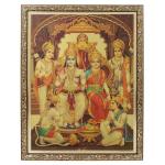 BM TRADERS Ram Darbar Golden Foil Art Work Photo in Copper Gold Frame Big (14 x 18 inch)