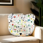 Sleepsia Kids Cat Shaped Memory Foam Pillow with Alphabet Print