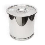 coconut High Quality Silver Stainless Steel Grain Storage Container with Lid - 10 kg