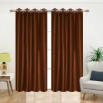 SCORCHERS Net Curtains for Long Door Semi Sheer Tranparent Curtain Drapes for Living Room, Bedroom Net Tissue Panel Drapes for Home and Office Decor | Brown | 9x4 Feet