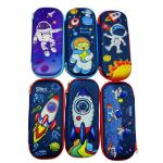 SAMVARDHAN 3D Cover Pencil Case with Compartments, Pencil Pouch Box for Girls, School Supply Organizer for Kids Students, Stationery Box (1 Unit) (Space)