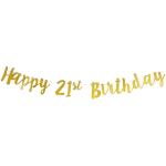 Festiko Gold 21st Bunting Birthday Banner, Great Decoration To Celebrate Milestone Birthday, Keepsake For Him Or Her