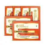 Khadi Organique Papaya Soap | Natural Herbal Handmade Bathing Soap | Khadi Soap | Pack of 5