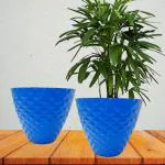 Plastic Flower Pots for Indoor|Outdoor|Flower Pot Kohinoor Blue Pack of 2