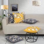 ODE & CLEO Front Acrylic Thread Towel Embroidery in Abstract Pattern Cotton Slub Cushion Covers With Zip Closure 45 * 45CM - Pack of 5