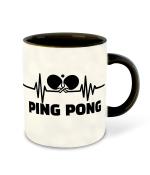 Whats Your Kick Table Tennis Theme Pin Pong Printed Black Ceramic Coffee Mug and Tea Mug