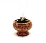 AromatikaAro Vatika Brass Burner Used for Burning Incense/ Charcoal/ Sambrani Dhoop/ Resin (Red)