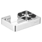Martole Wall Mounted Soap Dish Holder Stainless Steel Shower Soap Saver Square Soap Basket for Bathroom Home Kitchen (13.5 x 9.5 x 2.5(cm)