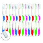 Aquawhite Multicolour Rubber Deep Clean Toothbrush With Hygiene Cap, Soft Bristles (Pack of 12)