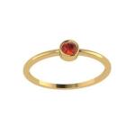 RAJASTHAN GEMS Ring Gold Yellow Red Round Ruby 18K 9K 14K INDIA Ring Size 13.5 Gem Stone Women Handmade Real Natural D672