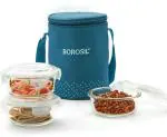 BOROSIL Teal Lunch Box 3 Containers (400ml X 3)