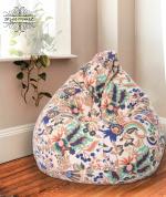 Style Homez Classic Cotton Canvas Floral Printed Bean Bag XL Size Cover Only
