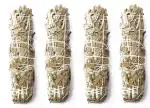 product image Natraj Creations Indian White Sage 4 Bundle Smudging Sticks for Cleansing Home Smudge Rituals (6 Inches, 25-30 Grams Each) Incense Sticks for Removing Negativity,Spiritual Healing,Improves Sleep