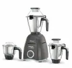 HAVELLS POWER HUNK 800WATT 3 WIDER MOUTH STAINLESS STEEL JAR GREY MIXER GRINDER