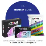 Kadam Pakka Rang Fabric Dye for Clothes Permanent | Fabric Dye Colour for Clothes | Dye for Faded Jeans | 5 sachets of Shade 35 Indigo Blue Colour & 5 sachets of DyFix Color Fixer Liquid…