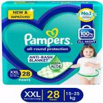 Pampers All Round Protection Diaper Pants, Anti Rash Blanket, Lotion with Aloe - XXL (28 Pieces)
