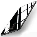 UNILORD Nokia 7 Plus Black Silicone Shockproof TPU Bumper Luxurious Toughened Back Case Cover