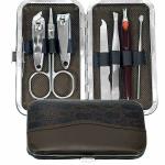 HEMIZA 7 in 1 Professional Stainless Steel Manicure Pedicure Set Nail Clippers Luxury Nail Grooming Set With Leather Travel Case for Kids, Women, Girls (Multicolor)
