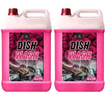 BLISS & BLUSH Dishwash Liquid 10 Liter Pink Can Jar, Kitchen Utensils Cleaner Removes Grease & Oil Dishwashing Liquid Gel