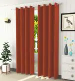 Shine Creations Rust Polyester Solid Blackout Door Curtain 122 cm x 214 cm - Pack Of 2New
