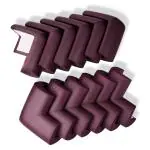 BabyPro BabyProofing Corner Guards with Strong Adhesive Tape by Certified Professional Childproofer for Covering Sharp Edges & Corners of Bed, Table & Furniture (Set of 12, Brown)
