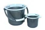 HOMELAZA Flora Plastic Bathroom Set Bucket 5 Liter , Mug 1000 ML, Grey,Pack Of 2 ,Small Size